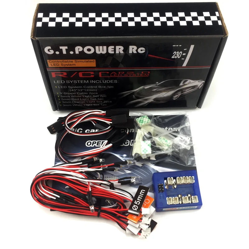 GT POWER RC автомобильный 2,0 светодиодный мигающий свет системы 2,4G фара+ сигнал