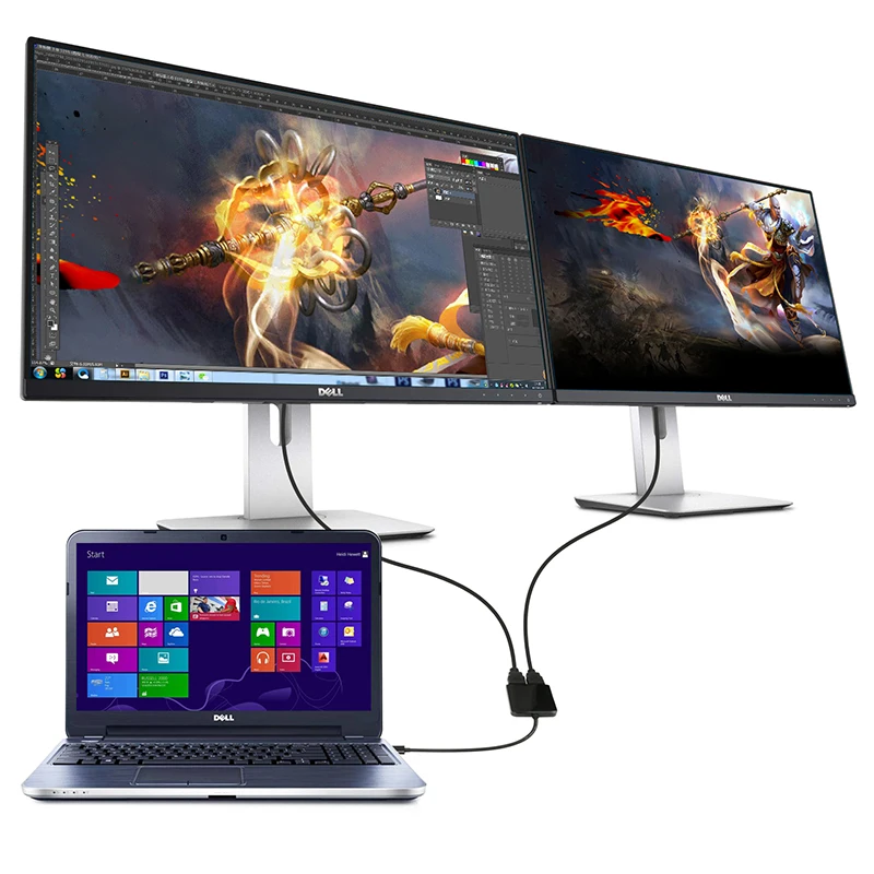 Адаптер Amkle USB C HUB 3 1 к DP Displayport переходник типа Male Dual Female 4K 30 Гц видеоконвертер для