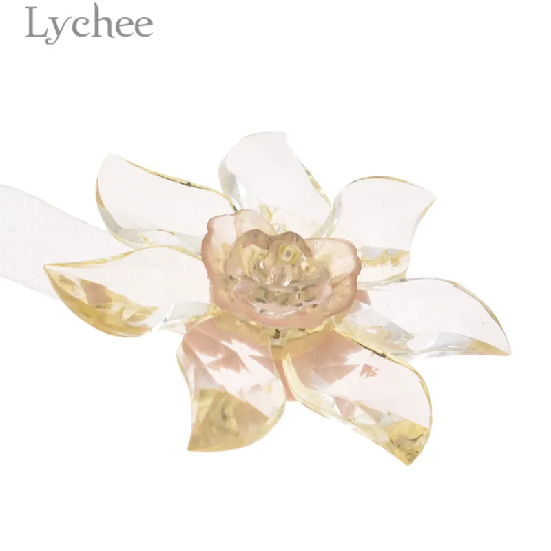 Lychee 1 PC Transparent Flower Curtain Buckles Modern Acrylic Magnetic Holder Strap Accessories Home Decoration | Дом и сад