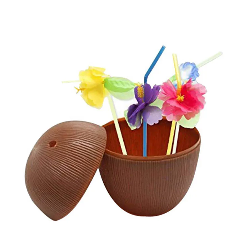 Горячая продажа Пластиковые фрукты Кокосовая чашка для питья Гавайи луу день