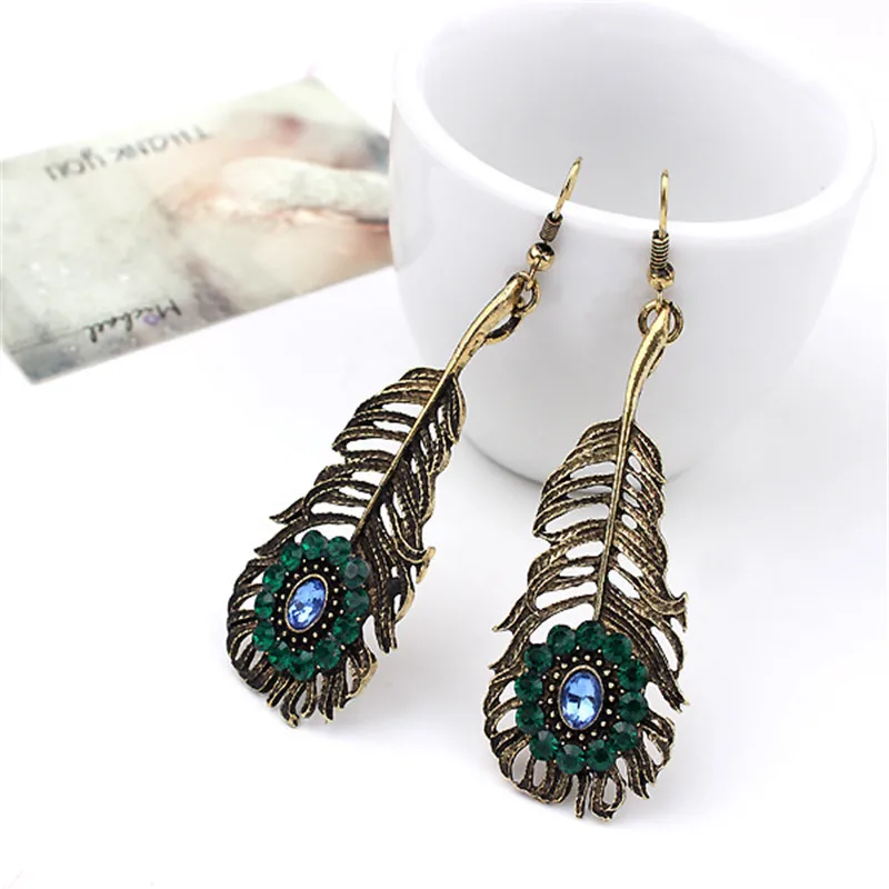 Женские винтажные серьги гвоздики с павлином в европейском стиле|stud earrings|stud earrings