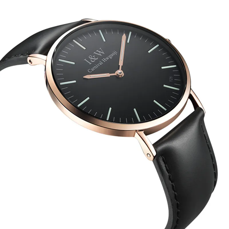 Модные мужские ультратонкие деловые кварцевые часы карнавал и Вт светильник