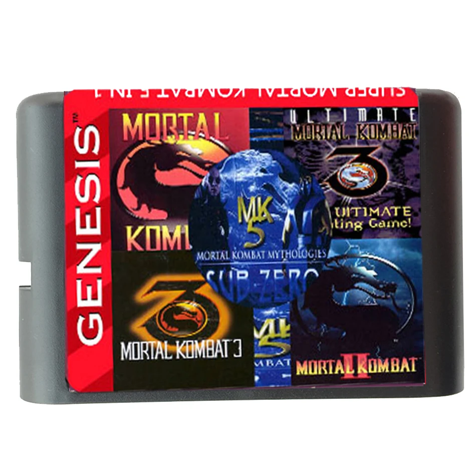 5 In 1 oyun kartuşu Mortal Kombt 1 2 3 4 5 SEGA GENESIS için MegaDrive 16 bit oyun kartuş