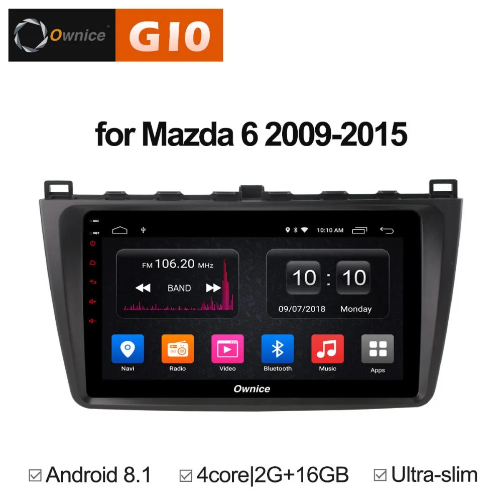1024*600 Android 8.1 Quad 4Core 2GB RAM+16GB ROM Car DVD Player For Mazda 6 Mazd6 2009-2015 GPS Navi Radio Stereo BT WIFI TPMS | Автомобили