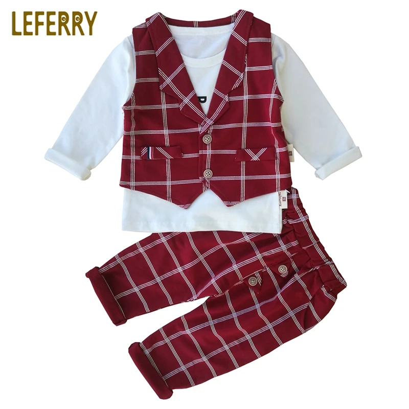 Костюм для маленьких мальчиков комплект из 3 предметов детская одежда Комплекты