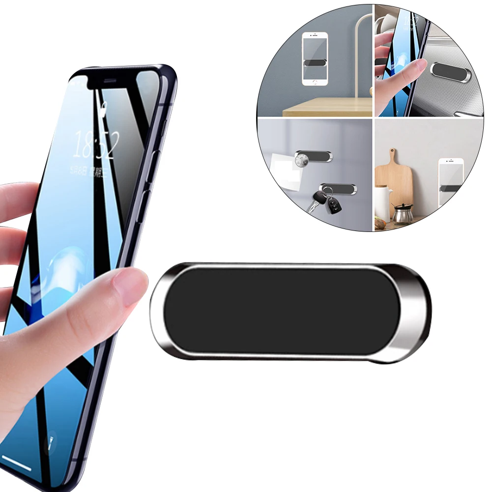 Black Мини магнитный автомобильный держатель для телефона samsung S10 5G Air Vent плоская поверхность на приборной панели Магнитная подставка для iPhone X XS Max XR 8 7 - Цвет: Black