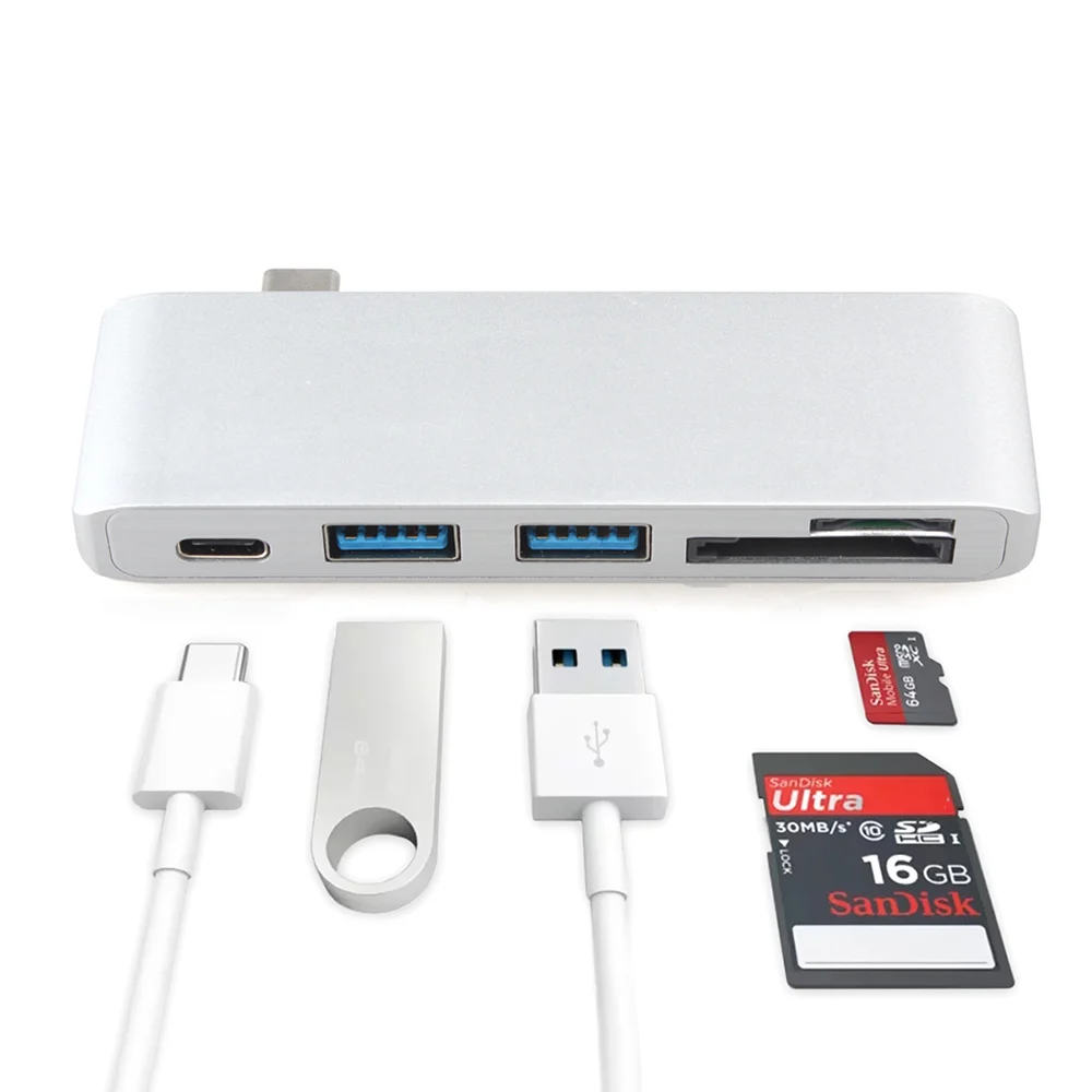 USB C концентратор для TF SD считыватель слот концентратор 3,0 PD Thunderbolt 3 USB C концентратор адаптер для MacBook New Pro Air 12 13 15 16 дюймов A2141