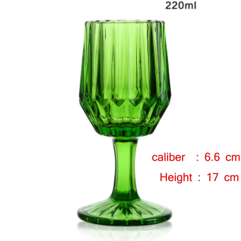 220 ml green Посуда для напитков чайная стеклянная десертная чашка Weinglas Drinkglas хрустальный бокал для красного вина стакан для гравировки водяного льда стекло для Сока Напитков молока - Цвет: 220 ml green
