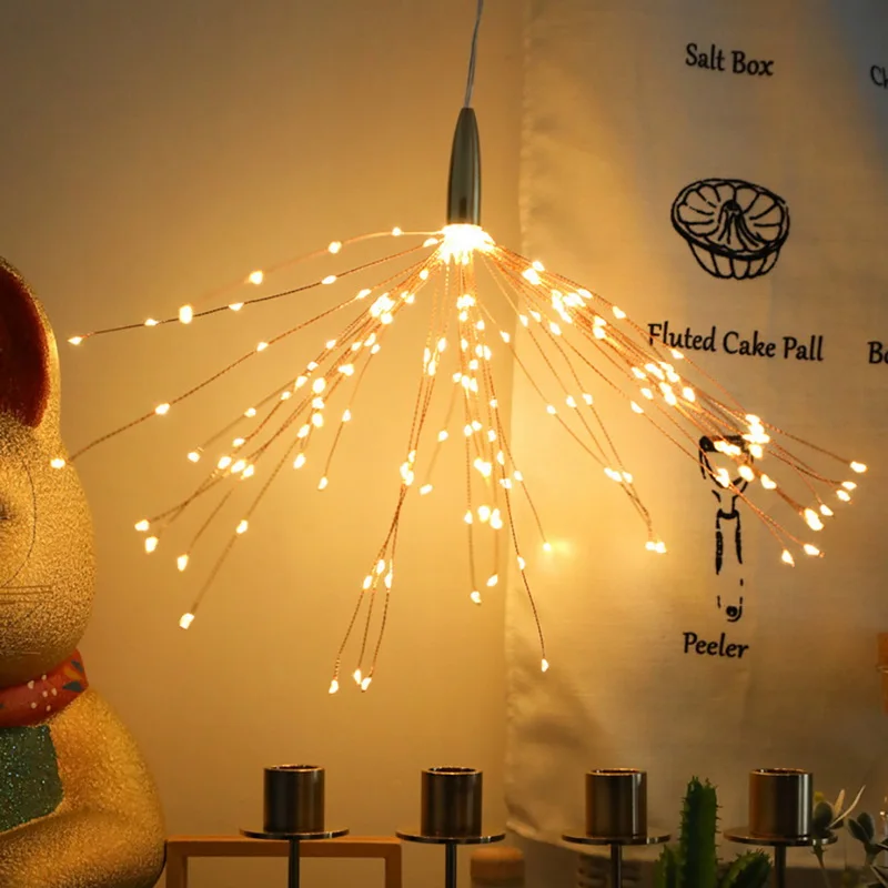 200LEDs LED Firework String Lights Remote Control+ Solar Fairy Foldable Bouquet Shape Light Christmas Party Decor | Лампы и освещение