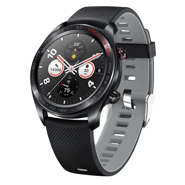 Grey For Honor Magic Силиконовый ремешок для huawei Watch GT Band спортивный ремешок для huawei Honor watch Magic/Ticwatch pro браслет полосы M7 - Цвет: Grey For Honor Magic
