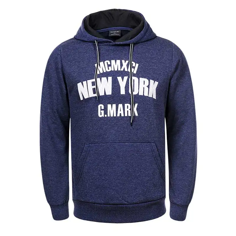 Dark Mel Blue D GLO-STORY повседневные мужские худи, однотонные мужские толстовки на молнии с капюшоном, модные мужские топы, новые осенние MPU-9319 - Цвет: Dark Mel Blue D