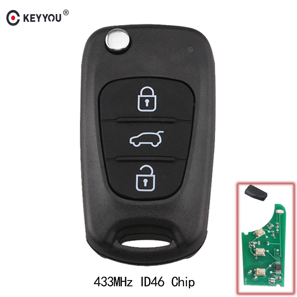 Пульт дистанционного управления KEYYOU для Kia Rio Ceed CeedPro Picanto 2004 2011 433 МГц с чипом ID46 3