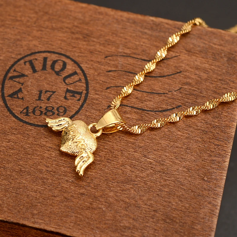 Милые украшения в виде сердца искусственное ювелирное изделие 14 карат