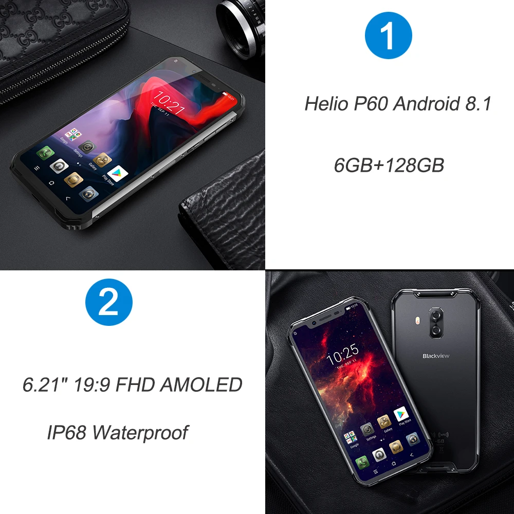 Blackview BV9600 Pro смартфон с 5 дюймовым дисплеем процессором AMOLED ОЗУ 6 ГБ ПЗУ 128 21 мАч Android