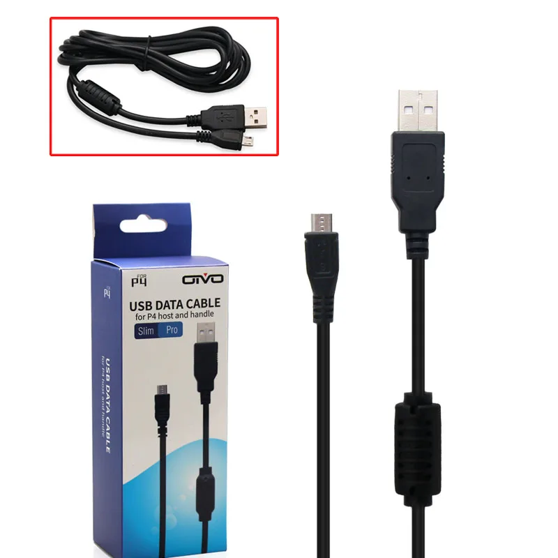 Тонкий USB кабель для зарядки и передачи данных Playstation 4 шнур зарядного устройства