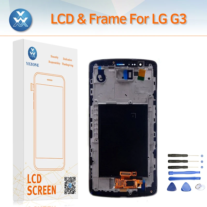 Для LG G3 G 3 D850 D855 D851 VS985 LS990 ЖК дисплей Дисплей сенсорный дигитайзер рамка Полная