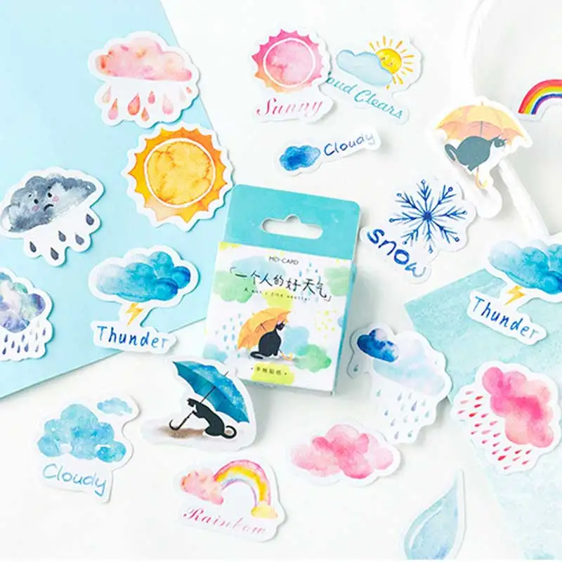 46 шт./кор. японский Kawaii Бумага Стикеры декоративные путешествия прогноз Журнал Дневник для девочек Стикеры s Скрапбукинг школьные канцелярские принадлежности
