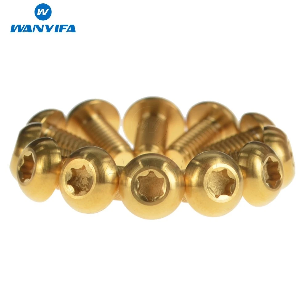 Gold Wanyifa 12 шт. титановые болты m5x10мм болт для дисковых тормозных роторов горный велосипед и дорожный велосипед T20 Torx Head - Цвет: Gold
