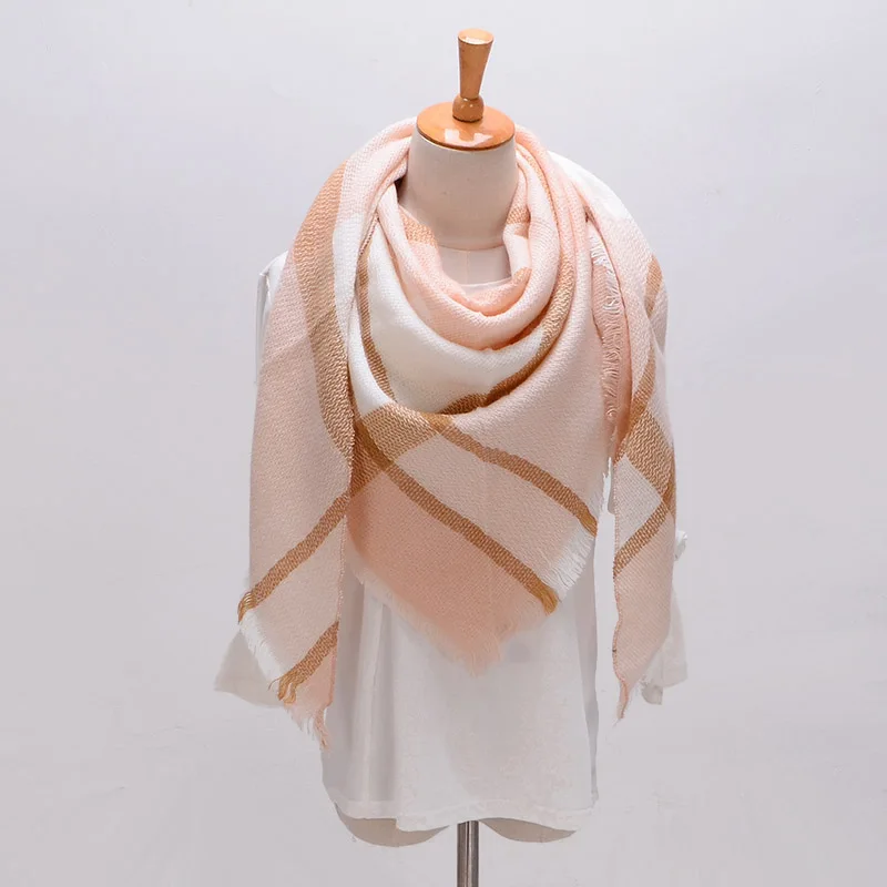 Winter Triangle Scarf For Women Brand Designer Shawl Cashmere Plaid Scarves Blanket Wholesale Dropshipping S027-style 5 |