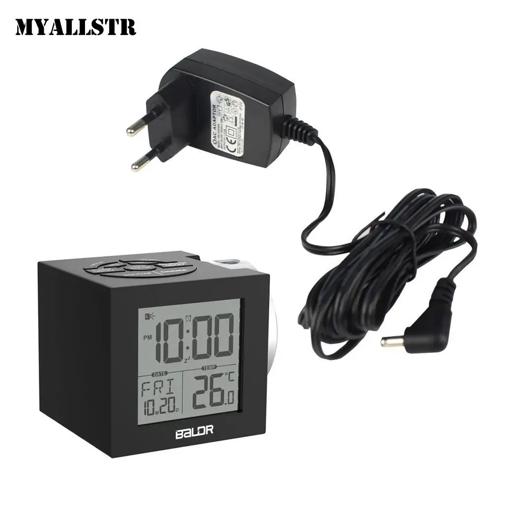 ЖК подсветка Электронный Цифровой температурный проекционный будильник с