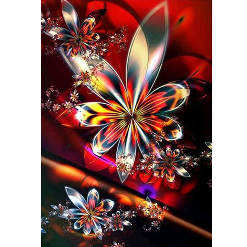 

5D DIY Full Round Diamond Painting Magical Colorful Flower Pattern Diamond Embroidery Cross Stitch Stickers Home Decor