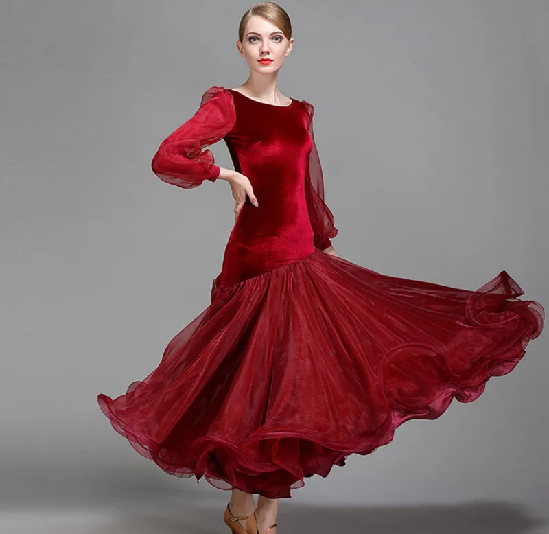 3 вида цветов красный платья для участия в конкурсах бального танца Танцы бальное