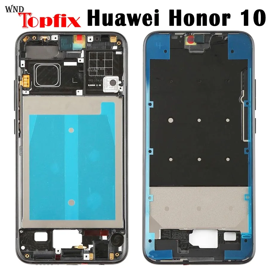 

Передняя рамка для Huawei Honor 10 5,84 дюйма, передняя рамка, средняя рамка, рамка, корпус Huawei Honor 10 с боковыми кнопками питания