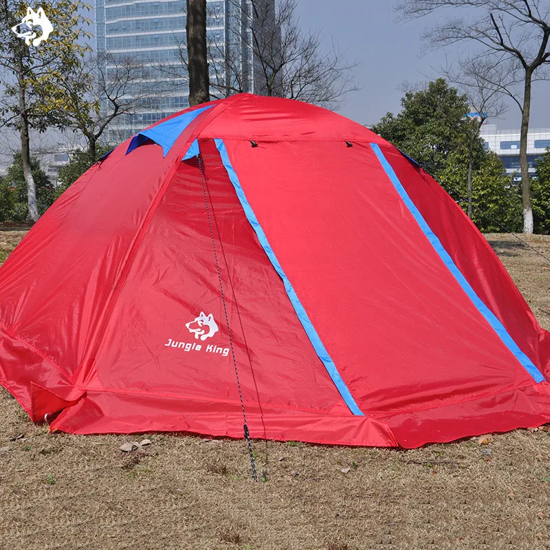 Verkauf 2 Menschen Orange/Rot/Blau Doppel Schicht Im Zelte Wasserdicht Schnee-regendicht Schnee Kleid Aluminium Pole Wandern Camping Zelt