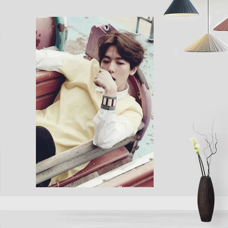 Modern Picture BAEK HYUN Poster Paintings For Living Room Wall Art Silk Fabric Cloth Decoration Children Gift | Дом и сад