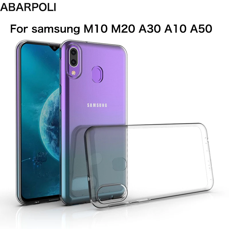 Для Samsung Galaxy A50 A30 Анти-ударный мягкий чехол из TPU для M20 M30 M10 прозрачный силиконовый чехол.