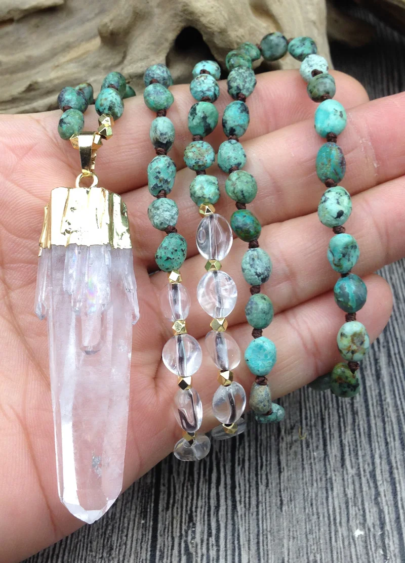Дизайнерское кварцевое колье ручной работы YA2829|handmade necklace|quartz pendantnecklace handmade |