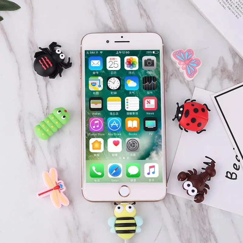 Новый инструмент для намотки кабеля от насекомых милый защитный кабель iPhone