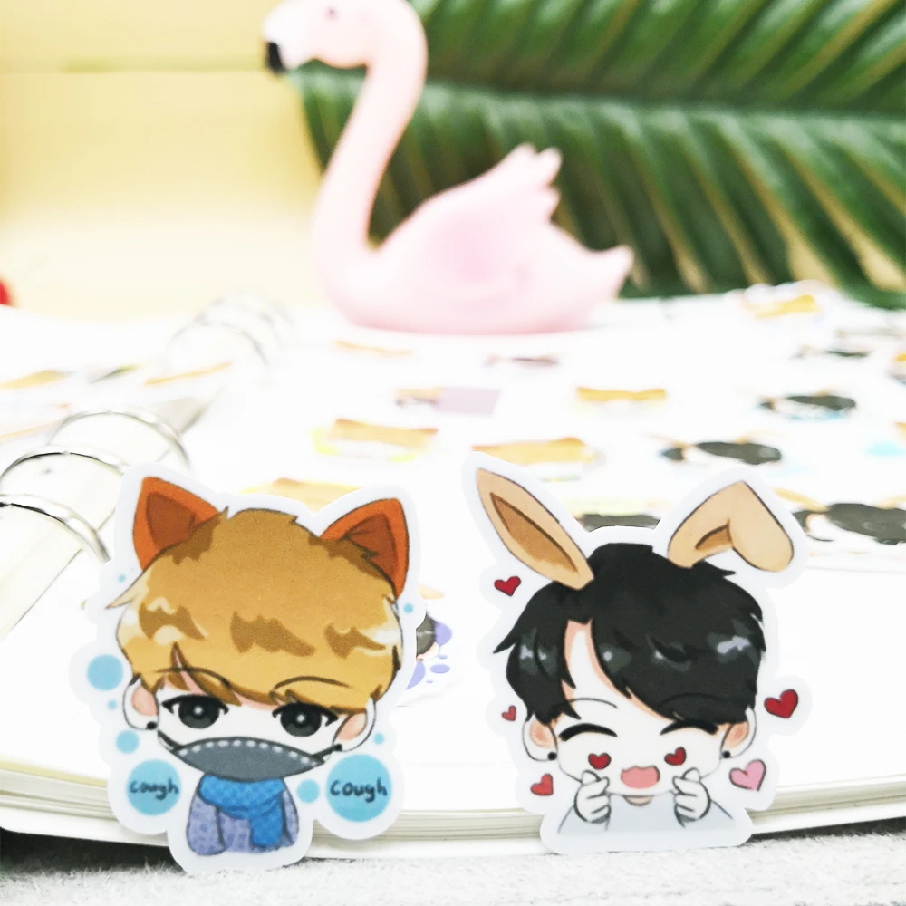 20/40 шт. милые Qversion BTS Boy аниме наклейки для мобильного телефона, компьютера, дневник декоративные наклейки случайным образом не повторяются