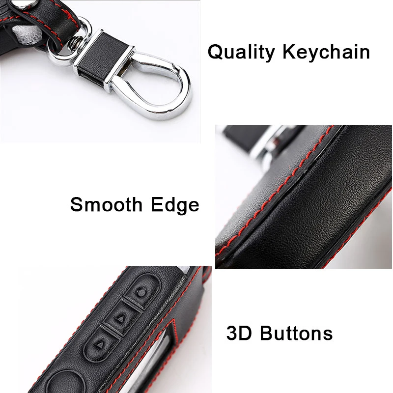 Leather Starline A93 Car Key Case for A39 A63 Two Way Alarm Remote Controller LCD Transmitter KeyChain | Автомобили и мотоциклы