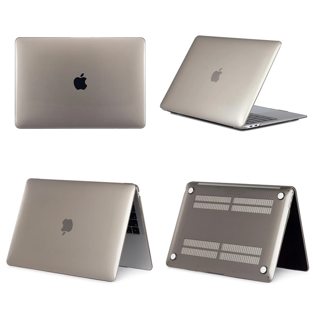Серый Чехол для ноутбука Apple MacBook Air 13 A1369 A1466 Pro retina 11 12 13 15 Touch Bar для macbook New Air 13 A1932+ чехол для клавиатуры - Цвет: Серый