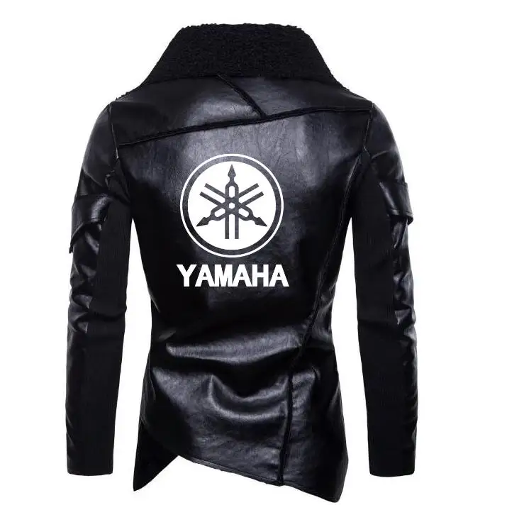 Новая модная Мужская Локомотив Yamaha кожаная куртка Личность нерегулярные панк