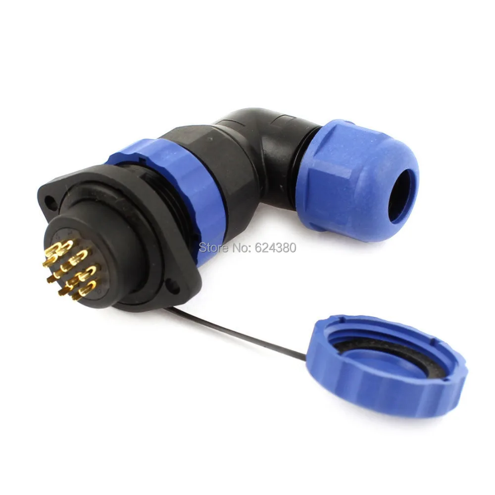 Прямоугольный водонепроницаемый авиационный соединитель SD20 20 мм 12-контактный