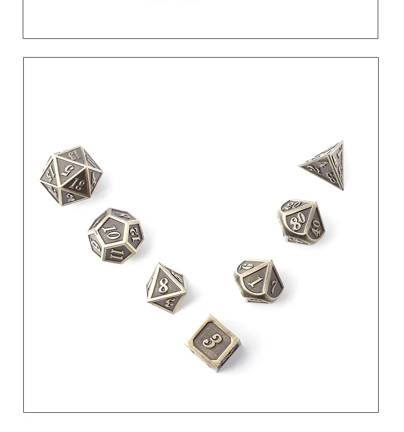 Dnd Dobbelstenen Metalen Rpg набор многогранных подземелий и драконов D20 10 8 12 Tafel Game Zinklegering Zilveren Digitale Dices Pa