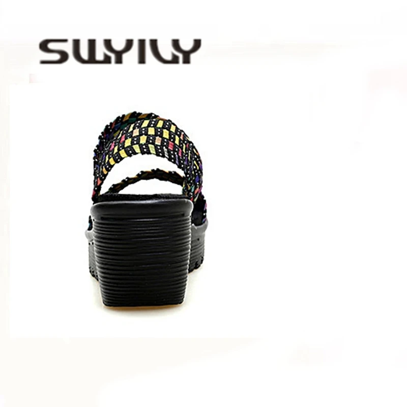 Женские сандалии для похудения SWYIVY летние ручной работы на платформе большой
