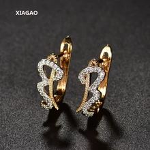 Женские серьги с буквами XIAGAO золотого цвета роскошные модные