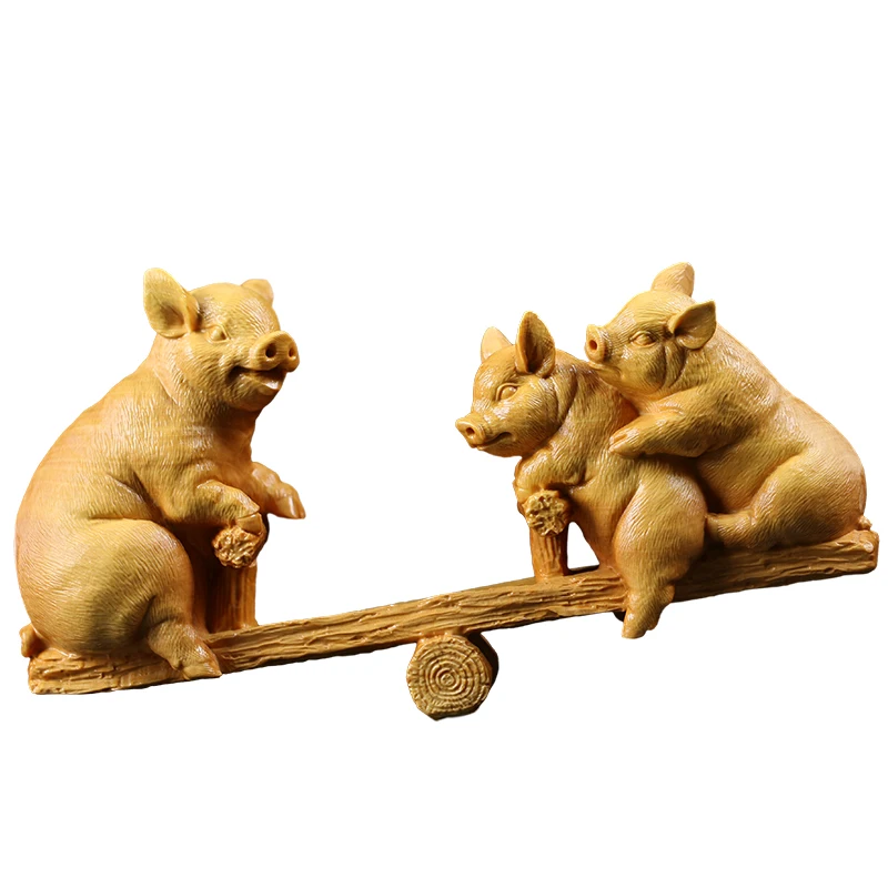 Лучшие продажи новинка 2019 дерево Китай Ev Dekorasyon Aksesuarlar Pig скульптура современное