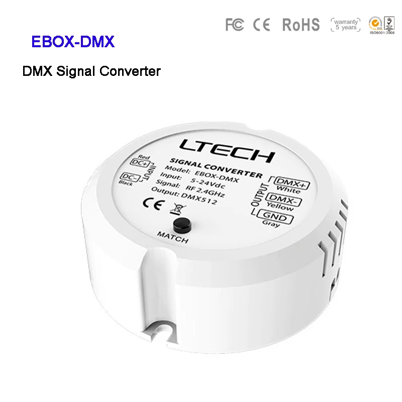 LTECH EBOX DMX 2 4 GHz RF/DMX512 вход преобразователь сигнала 5 ~ 24V DC Беспроводной модуль LT BUS