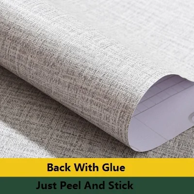 Flax Light Gray 5 м DIY клейкая виниловая настенная бумага для мебели контактная бумага кухонный шкаф спальня гостиная Водонепроницаемая самоклеящаяся настенная бумага - Цвет: Flax Light Gray