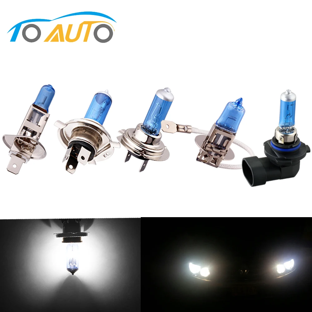 

Car Headlight Halogen Bulb Lamp Light Super Bright White Hight Power 100W H1 H3 H4 H7 H11 9005/HB3 9006 HB4 6000K 12V