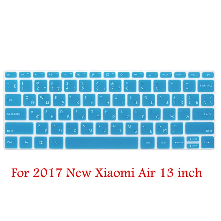 Силиконовая русская клавиатура чехол для Xiaomi mi ноутбука Air 12,5 13,3 Pro 15,6 Клавиатура для ноутбука Защитная пленка для Xiao mi 12 13 - Цвет: New Blue 13 inch