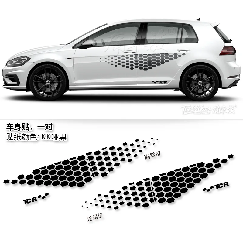 Автомобильные наклейки для Volkswagen Golf, потяните цветок, Гольф 7, внешний вид, модифицированное украшение для спортивного тела, Модифицированная наклейка для гольфа, пленка