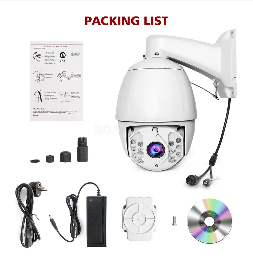 Горячие Новые 7 дюймов HD 5MP PTZ IP Камера открытый стандарт Onvif 30X зум Водонепроницаемый Скорость купол Камера лазерный ИК 180 м P2P видеонаблюдения Камера HiSee