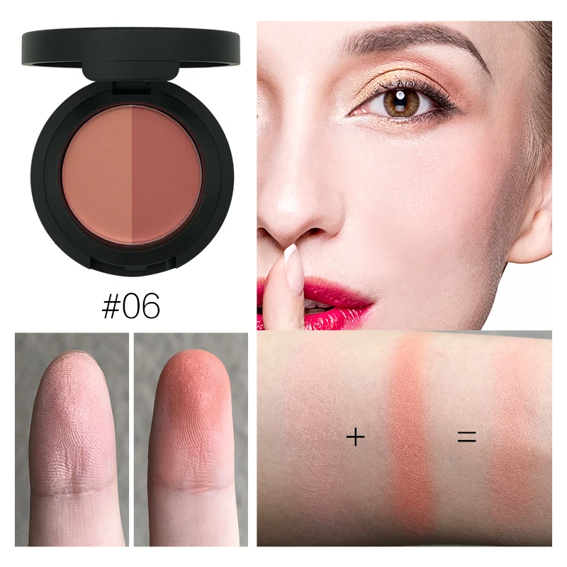 Red Blush with 6 Color Face Powder Blusher Cream Cosmetics for Professional Makeup Cheek Waterproof Blushes Palette | Красота и