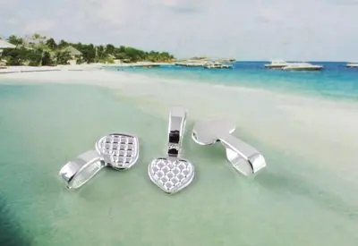 600 шт серебряный цвет покрытый клеем под залог Кабошон Настройки сердце