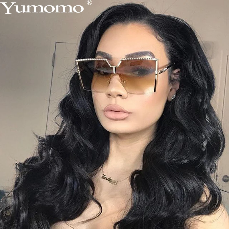 Yumomo бескаркасные Солнцезащитные очки женские модные индивидуальные винтажные металлические градиентные тонированные цветные линзы сексуальные цельные женские солнцезащитные очки